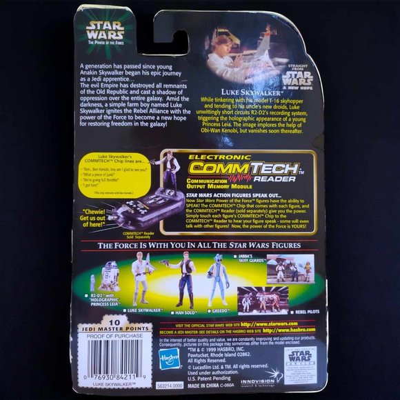 Star Wars - Luke Skywalker - 1999 Hasbro w/ Comm Tech - Loose - Picture 2 of 4